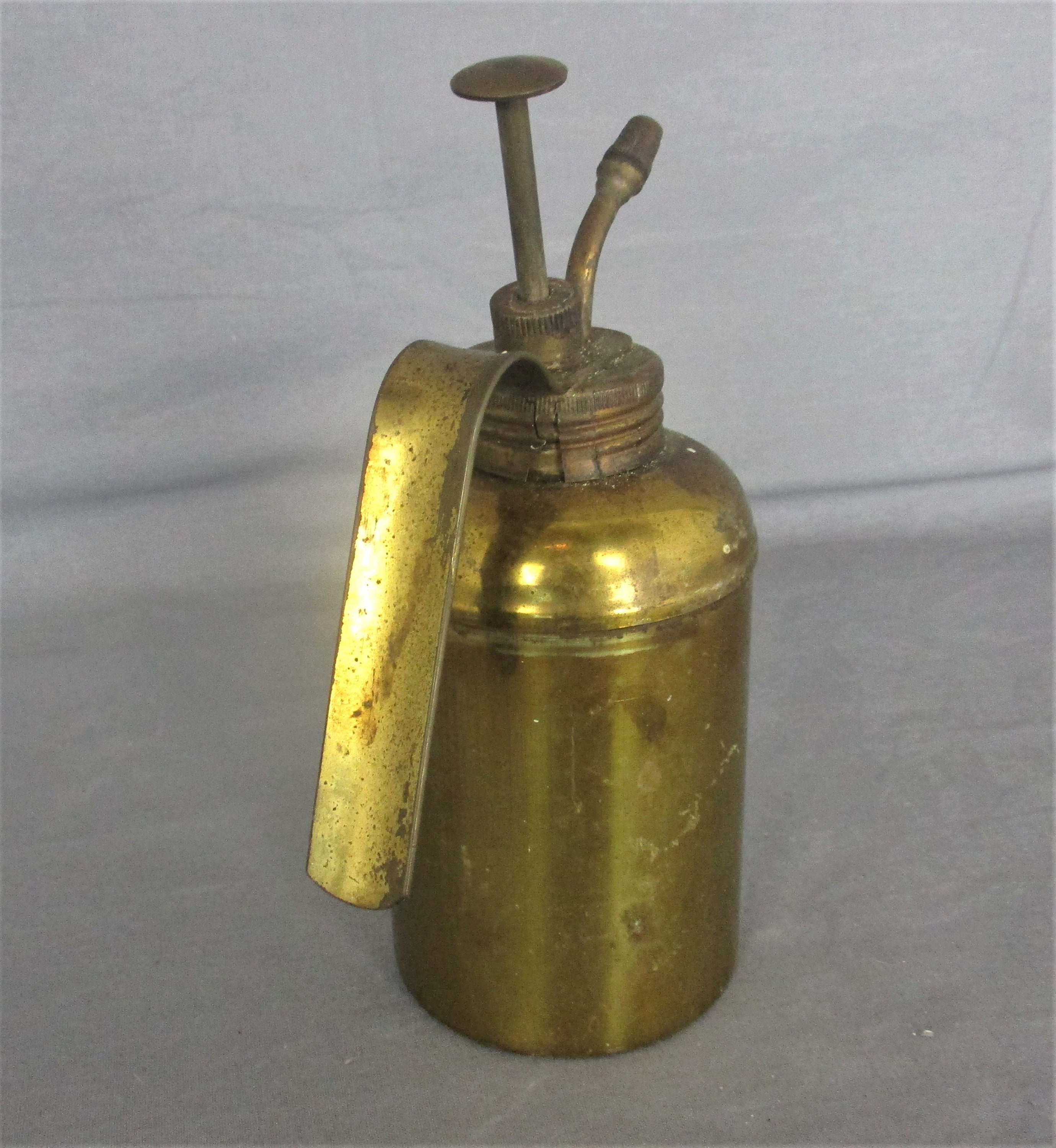 Vintage Small Brass Nickel Plated Handy Oiler Oil Can D.R.P.a D.R.G.M.  Germany