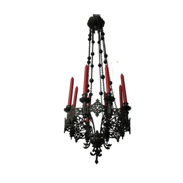 Gothic Castle Chandelier with Candles Bronze & Brass Not Electrified ...